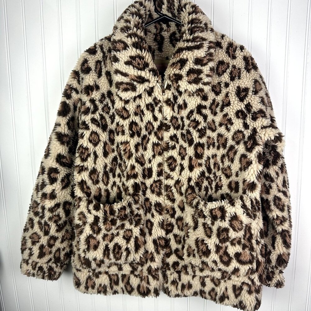 Show Me Your MuMu leopard print sherpa Jacket size XS